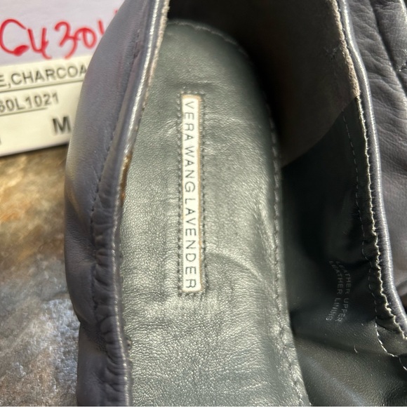 NIB Vera Wang Lavender leather ballet flats Charcoal Gray never worn 11 NEW HTF! - Picture 8 of 11